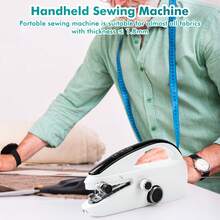 Portable Mini Sewing Machine: Electric Hand Sewing Machine With Sewing Kit For Versatile Handicrafts - Black and White - View 2