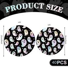 10pcs/20pcs/40pcs/50pcs/Set, Piring Pesta Sekali Pakai Halloween Pelangi Hitam, Piring Kertas Laser Hantu Perak, Piring Holografik Berubah Warna untuk Perlengkapan Dapur Horor, 9 Inci x 7 Inci - Tipe B Hitam - View 11