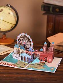 Opjoys 1pc 3D City Architecture Greeting Card, "I Love London" 3D Greeting Card, Commemorative Card (For Friends), City Souvenir Card, Gift For Her, Birthday 3D Card, Thanksgiving Card, Anniversary Card, Mother's Day Card, Christmas Card - Multicolor - View 7
