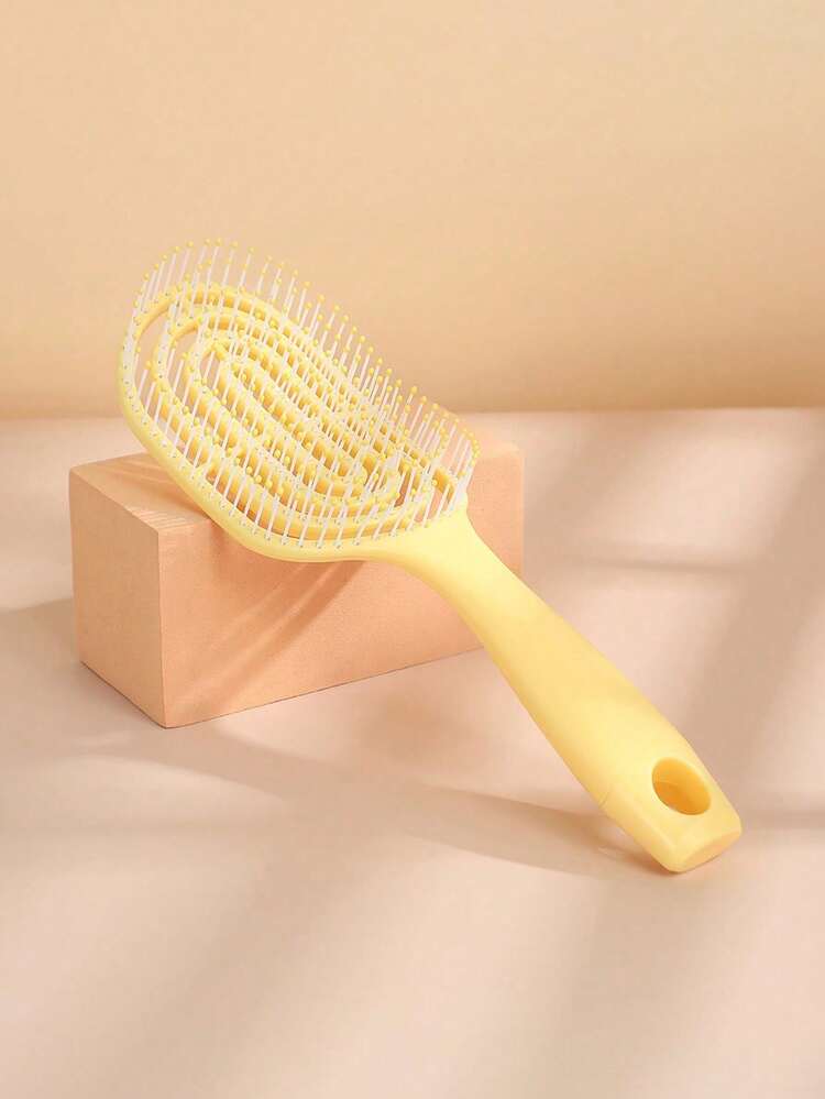 4pcs/2pcs/1pc Girls Hair Comb Set, Fluffy Massage Boar Bristle Large Curved Comb, Hollow Out Circular Comb In Macaron Colors, Essential Hair Brush, Hair Styling Tool, Hair Care And Salon Accessory, Suitable For Beauty Travel And Hair Salon - Multicolor - View 6