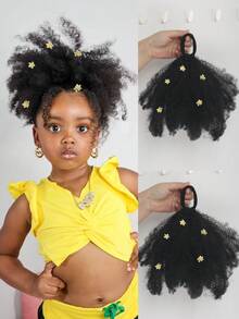 1 pieza Suave y lindo Coletero de 8 pulgadas para niños, banda elástica para el cabello con giro, tamaño mini, esponjoso y elástico, adecuado para niñas bebé - Negro - Ver 11