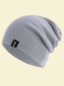 UP POSITIVE 1 件男女通用字母刺绣针织帽，秋冬配饰