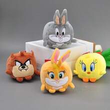 LOONEY TUNES Llavero de peluche suave y Daffy Duck de 7 cm cuadrados, juguete coleccionable lindo, regalo de cumpleaños y Navidad, accesorio para bolso - Multicolor - Ver 5
