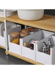 Cabinet Storage Box, Spice Rack, Spice Jar Storage Box, Multi-Function Drawer-Style Plastic Storage Box, Stackable Divided Storage Box, Kitchen Cabinet Storage Box, Miscellaneous Storage Basket, Cutlery Storage Rack, Beverage Can Storage Rack, Kitchen Countertop And Cabinet Storage - Multicolor - View 4