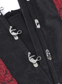 哥特朋克风格胸衣，棕色，短腰紧身衣，腰部训练器，万圣节适用