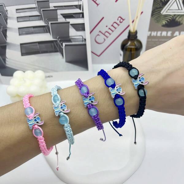 Disney Disney Stitch Creative Bracelet Decor Accessories, Cute Sitting Stitch Pendant Jewelry, Back To School Elegant Small Gift, Suitable For Holiday Party, Birthday, Festival Gifts, Cartoon Toy Small Gift