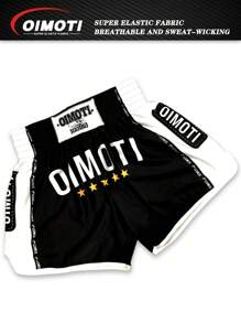 OIMOTI Short de boxe ample et confortable, style petit ami, pour le fitness, la course, la boxe, le MMA, ONE Championship