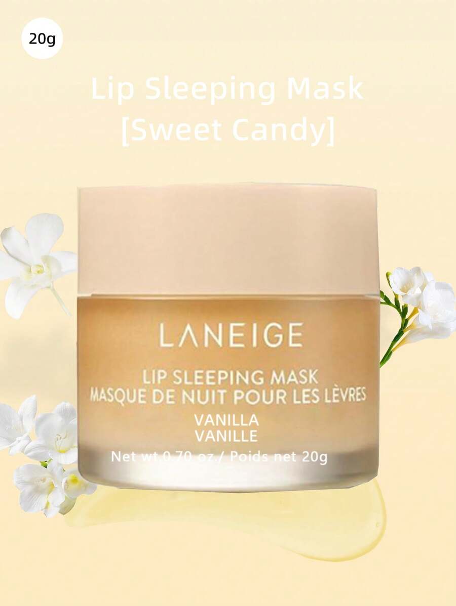 Laneige K-Beauty 20g 唇部睡眠面膜，滋养、保湿、维生素 C、穆鲁穆鲁油和乳木果油、抗氧化剂、脱皮、干燥的嘴唇、韩国化妆品 - Vanilla(new) - 查看 1