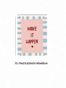 1 pieza Cartel de pared sin marco "Hazlo realidad" | Póster de empoderamiento en tono rosa palo con tipografía vintage | Impresión motivacional de autocuidado para habitación de niña y dormitorio | Decoración para sala de estudio, dormitorio, FunkyPosters, impresiones para pared - Multicolor - Ver 13