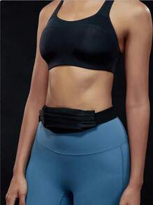 1pc Waterproof Outdoor Running Hidden Waist Bag With Large Capacity And Layered Design; Rope Zipper Head Design For Smooth And Unclogged Belt Earphone Hole Design; Versatile Equipment For Fitness, Cycling, Commuting, Traveling; Sports Key Card Position; Sweat-Proof And Non-Stick To