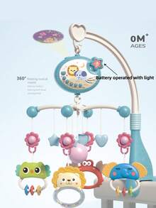 Baby Music Crib Mobile Bell With Projector And Night Light, 150 Types Of Music, Timing Function, Portable Mobile Music Box And Bell, Suitable For Toys For Children Aged 0 And Above (Blue&Pink) - Multicolor - View 9
