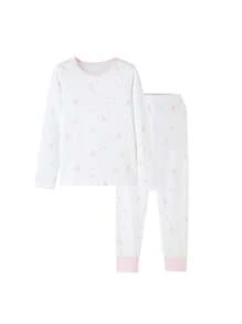 Annil Children's Clothing, Girls', Girls', Middle-Aged And Young Children's, Teenagers' Base Autumn Coat And Pants Set, Cartoon Printed Home Warm Clothes Autumn - White - View 4