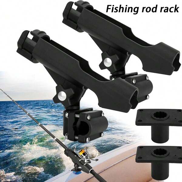 Foldable Fishing Rod Holder For Boat, Rotating Bridge Fishing Rod Rack With Knob Design, Outdoor Fishing Tool