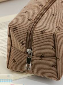 1 PC Brown Floral Octagon Bag Make Up Bag, Fashionable And Casual Large Capacity Portable Zipper Makeup Bags, Travel And Vacation Essentials Cosmetic Bags For Sanitary Napkins, Pouch Pads, Wired Earphones, Earpods, Headphones, Charger, Lipsticks, Cosmetics, Perfume, Skin Care And Beauty Products, Home Decor, School Girls, Keys, Holiday Gifts Makeup Travel Toiletry Organizer Essential, Christmas Gifts, Pouch, Travel, Pouch, Clutch / Small Handbag, Makeup Organizer, Pouch, Brush Holder, Mini Pouch, Large Capacity Pouch,Gifts For Women,Christmas Gifts,Gift Ideas For Women