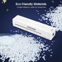 CRENOVA Laminator Machine With 10 Laminating Sheets, A4 Laminating Machine Hot & Cold With Fast Warm Technology, Thermal Laminator 9 Inch For Home Office School Business White - US A Type Plug(110-127V) - View 8
