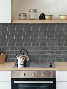 1 件 3D 瓷砖风格简约优雅厨房贴纸客厅装饰房间装饰家居装饰壁纸墙纸