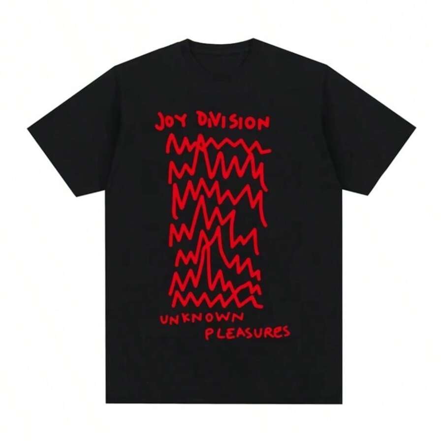 Unknown Pleasures By Joy Division (1979) T-Shirts Cotton Men Round Neck Clothes New Women's UniSexs Oversized Casual Loose Top - Black - View 1