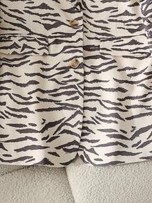 Women's Fashion Zebra Print Blazer - Leopard - View 5