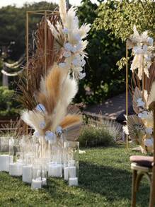 48/24 Pcs - Artificial Cattail, Deep Purple, Boho Decor, Fake Reeds, Tall & Fluffy, Artificial Flowers, Suitable For Autumn Vase Filler, Farmhouse Home Kitchen Boho Decor, Room Decor, Wedding Party Decor, Valentine's Day, Graduation Gift, Autumn Decor, Fall, Artificial Plants - Multicolor - View 2