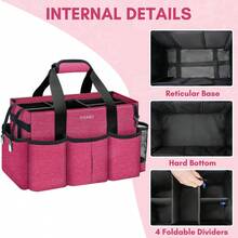 YTONET Wearable Cleaning Caddy Bag,Large Cleaning Supplies Organizer With 4 Foldable Dividers,Tote Bag,Handbag Storage Bag Tote Bag,Kitchen Storage, Cleaning Storage, Travel Storage,Cleaning Caddy Organizer With Handle Shoulder Strap Waist Strap,Cleaning Caddy For Cleaning Supplies,Caddy Organizer With Handle,Cleaning Supply Caddy,Cleaning Bags For Housekeepers,Suitable For Housekeeper Cleaning,Kitchen,Indoor And Car Cleaning,Gift For Women And Mom,Men,Father,Red