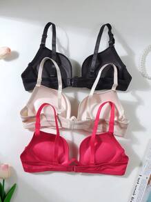 3 件套少女 U 杯文胸，少女美背文胸，聚拢文胸，可切换多种佩戴方式，适合 13-16 岁 - 彩色 - 查看 3