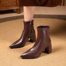 Women Ankle Boots & Booties - Brown Single Lining - View 5