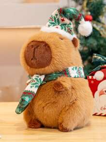 1 szt. pluszowa lalka z popcornem, frytkami i kapibarą, prezent świąteczny dla przyjaciół, prezent z kapibarą na zakończenie studiów doktoranckich, lalka z kapibarą w formie ciasta i deseru, dekoracja z dyni i nietoperza na Halloween