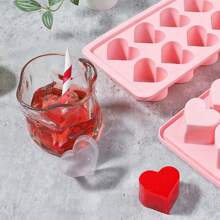1 件情人节心形模具冰格冰块模具软硅胶心形冰模冰格巧克力烘焙膜，心形碎冰格，8 腔心形硅胶模具用于威士忌、鸡尾酒、巧克力、冰块、糖果趣味形状，硅胶圆形冰块模具，冰球制作器易脱模硅胶圆形冰格可制作 36 块球形冰块用于冷却鸡尾酒茶咖啡绿色