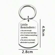 1 Piece Stainless Steel Military Badge, Engraved Little Reminders Inspirational English Keychain, Christmas Halloween Birthday Gift For Husband, Wife, Driver, Colleague, Boss, Friend