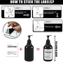 WCIC 16.9oz/500ML Bright Black Shampoo And Conditioner Dispenser Set,Bottle + Sticker + Wooden Tray/Silicone Tray/Stand,Shower Soap Dispenser With Labels,Plastic Shampoo Bottles Refillable - Body Wash/Shampoo/Conditioner/Hand Soap/Dish Soap/ Lotion - View 6