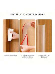 1pc Baby White Transparent Anti-Squeezing PVC Material Door Gap Sealing Strip, Suitable For Baby Protection
