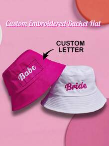 1 Stück, unisex, Rückkehr zur Schule, individuell bestickter Fischerhut Geburtstagsgeschenk, Braut-Babe Fischerhut Geschenk für sie, Geschenk für ihn, Hochzeitsgeschenk, personalisierter Mr Mrs Fischerhut, bestickter Braut-Bräutigam Fischerhut für Ehefrau Ehemann Flitterwochen-Reise, Jahrestags-Geschenke, passende Hüte für Paar Mr And Mrs Fischerhut