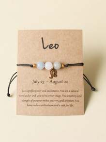 Zodiac Bracelet Women Men Crystal Stone Beaded Bangles Handmade Weave Braid Gift Ideas Aries Taurus Gemini Cancer Leo Virgo Libra Scorpio Sagittarius Capricorn Aquarius Pisces For Brother Sister