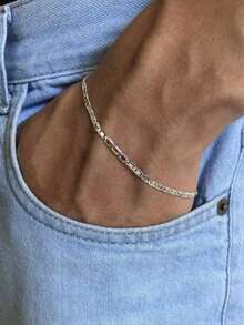 Piastrini Men's 925 Silver Plated Chain + Cross Pendant + Bracelet Premium Finish - Bạc - Xem 9