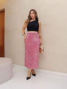 2025BR NEW Sequined Skirt - Pink - View 1