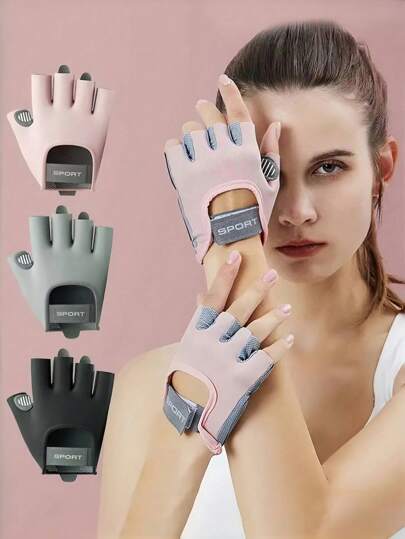 Guantes deportivos navideños unisex, guantes con dedos medios antideslizantes y acolchados, adecuados para levantamiento de pesas, yoga, guantes de fitness transpirables y duraderos, un regalo de Navidad maravilloso para familiares y amigos