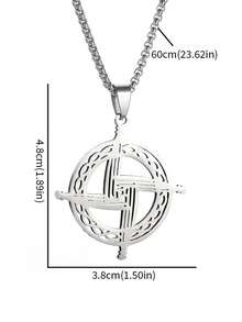 1pc Fashion Stainless Steel Bridge Cross Pendant Necklace - Neutral Couple Accessories, Daily Casual Of Men And Women Religious Lucky Amulet Fashion Accessories, Irish Versatile Party Jewelry Gift - Fashion - View 3