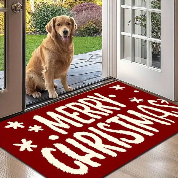 1pc Christmas Doormat, Santa Claus Entrance Mat, Bathroom Rug, Home Entryway Carpet, Small Rug, Bedroom Carpet, Kitchen Floor Mat, Entrance Doormat, Non-Slip Rug, Christmas Decorative Mat, Christmas Theme Welcome Doormat, Suitable For Living Room, Study, Indoor, Outdoor, Bathroom, Kitchen Entrance, Office Carpet, Christmas Party Supplies, Home Decor, Holiday Party Decoration, Christmas & New Year Decorative Mat, Gift For Friends And Family