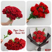 1 Set Red Rose Pipe Cleaner Set, Includes Twisted Pipe Cleaners, Pipe Cleaner Sticks, Pipe Cleaner Rose Flower Set, Pipe Cleaner Floral DIY Bouquet Set (Red), Colorful Pipe Cleaner Floral Set Includes Green Floral Wire, Gardening Tape, Pipe Cleaner Handmade DIY Rose Red Fluffy Pipe Cleaner Green Bouquet Supplies, Pipe Cleaner Wholesale DIY Floral Set, Wedding Mother's Day Gift, Holiday Decoration - Multicolor - View 12