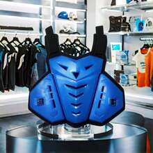 1 Pieza Chaleco Armado para Motocicleta, Protección de Pecho y Espalda para Conducción, Chaleco Armado para Bicicleta de Montaña, Motocross y Vehículos, Equipo de Protección Corporal, Accesorios para Ciclismo - Azul - Ver 3