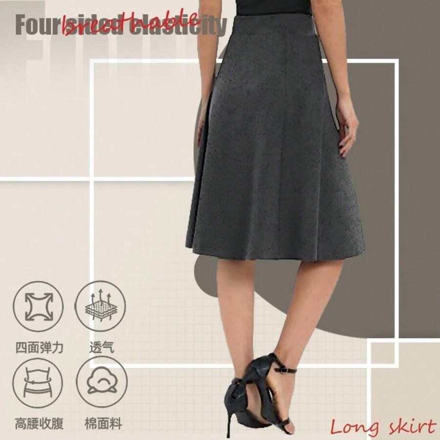 23" Knee Length Skorts Skirts For Women With Pockets Tennis Skirt High Waisted Golf Skirts For Women Casual - Màu xám đen - Xem 1