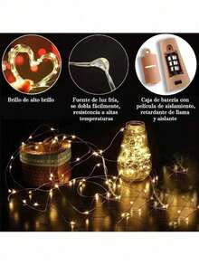 LED Wine Bottle String Lights, Copper Wire String Lights Button Battery Wine Cork Lights Mini Bottle Cap String Lights, Waterproof Festive Bar Terrace Atmosphere Wine Bottle Decorative String Lights With AG13/LR44 Battery Box And Fancy String Lights - 白色 - 查看 5
