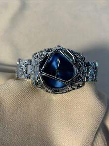 1 件 Y2K 复古蜘蛛网外星人小众高端复古防水男士石英手表 - 黑色 - 查看 11