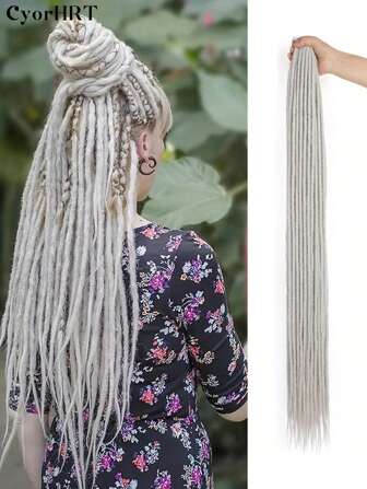 Extensiones de cabello sintético de 24 pulgadas, 10 hebras/paquete, rastas individuales estilo hippie en colores marrón, burdeos, marrón claro, gris y multicolor, trenzas de ganchillo adecuadas para uso diario, fiestas y festivales musicales de mujeres