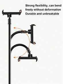 70cm/100cm/120cm 360° Rotating Mobile Phone & Tablet Holder, Spiral Base Slouchy Bracket Phone Holder For Bed And Desk Use Compatible With IPhone, Android Phone, Gift For Birthday, Family, Friends 360 Degree Rotating, Bed Slouchy Stand - Black and White - View 7