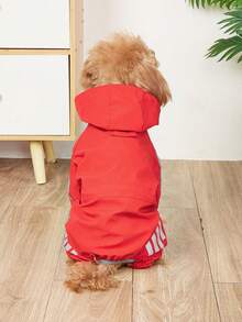 A Lightweight Polyester Reflective Strip All Inclusive Four Legged Dog Costume Pet Waterproof Raincoat Suitable For Small Teddy Bears To Wear All Year Round