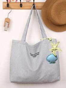 Large Capacity Canvas Tote Bag With Cute Starfish Pendant, Hollow Shoulder Bag - Ultralight, Breathable, Spacious, Y2k Cute Aesthetics, Sweet And Playful Girly Style, Stylish Travel And Shopping Shoulder Bag, Ideal For Summer Leisure Travel And Beach Adventures, Beach Accessories | Hollow Design,Travel Essential - Multicolor - View 2