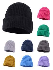 قبعة محبوكة من الصوف المخلوط بالقماش الأبيض، فضفاضة للنساء، مقاومة للرياح للخريف والشتاء، قبعة صوفية للاستخدام الخارجي