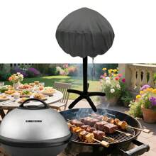 1pc Small Round Grill Cover - Fits George Foreman, Techwood, Cuisinart, Homewell Electric Grills, Weber Jumbo Joe Charcoal Grill And More