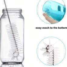 3pcs Stainless Steel Straw Cleaning Brush Set With Long Handle - Hard Bristle Deep Cleaning, Includes Ring For Easy Storage - Ideal For Water Bottles, Keyboards, Crevices, Cleaning Tools